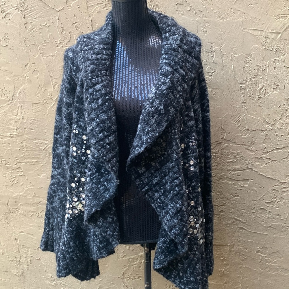 🎉HOST PICK🎉 Diane Von Furstenberg Nodi Beaded Marled Yarn Cardigan